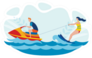 Water Skiing Entertainment Illustration Sticker