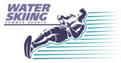 Water Skiing. Sport Emblem Sticker