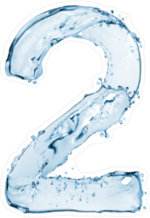 Water Splash Font Number 2 Sticker