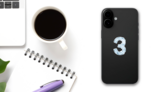 Water Splash Font Number 3 Sticker on a Phone (New) example