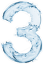 Water Splash Font Number 3 Sticker
