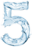 Water Splash Font Number 5 Sticker
