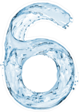 Water Splash Font Number 6 Sticker