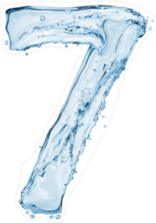 Water Splash Font Number 7 Sticker