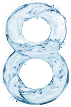 Water Splash Font Number 8 Sticker