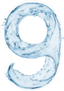 Water Splash Font Number 9 Sticker