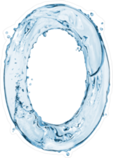 Water Splash Font Number Zero Sticker