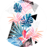 Watercolor Abstract Leaf Painting Modern Art Illustration Sticker