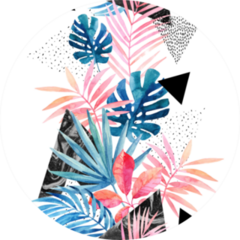 Watercolor Abstract Leaf Painting Modern Art Illustration Sticker