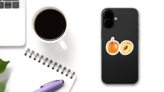 Watercolor Apricot Fruit Sticker on a Phone (New) example