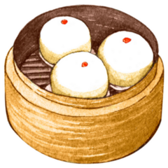 Watercolor Asian Chinese Food Dim Sum Sticker