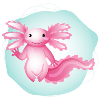 Watercolor Axolotl Sticker