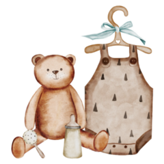 Watercolor Baby Items Sticker