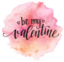 Watercolor Be My Valentine In Pink Circle Sticker