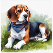 Watercolor Beagle In Grass Sticker