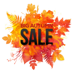 Watercolor Big Autumn Sale Foliage Sticker