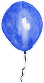 Watercolor Blue Balloon Sticker