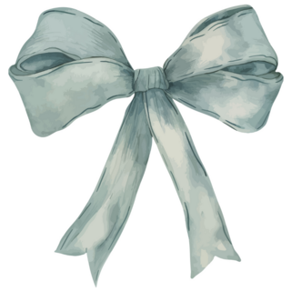 Watercolor Blue Bow Sticker