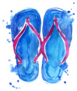 Watercolor Blue Flip Flop Sticker