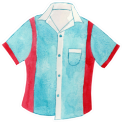 Watercolor Bowling Shirt Illustration Sticker
