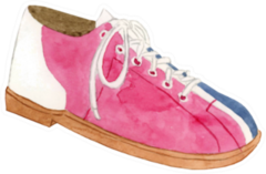 Watercolor Bowling Shoe Illustration Sticker
