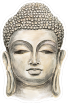 Watercolor Buddha In Deep Meditation Sticker