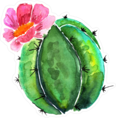 Watercolor Cactus Bulb Sticker