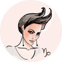 Watercolor Capricorn Zodiac Sign As A Beautiful Girl Sticker 