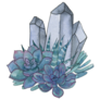 Watercolor Celestial Succulent Crystals Sticker