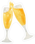 Watercolor Champagne Glasses Sticker