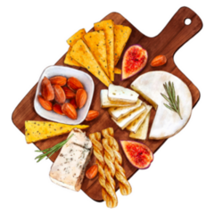 Watercolor Cheese Plate On Wooden Board Sticker