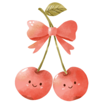 Watercolor Cherries Sticker