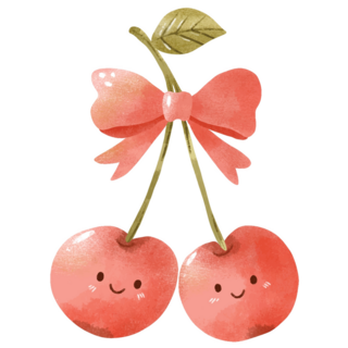 Watercolor Cherries Sticker