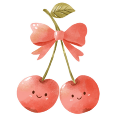 Watercolor Cherries Sticker