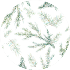 Watercolor Christmas Tree Branches Pattern Sticker