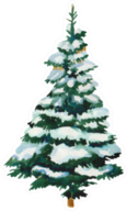 Watercolor Christmas Tree With Snow Sticker