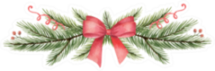 Watercolor Christmas Wreath With Green Fir Branches Sticker