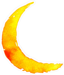 Watercolor Crescent Moon Sticker