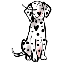 Watercolor Dalmatian Heart Sticker