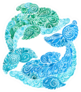 Watercolor Dolphins Doodle Illustration Sticker