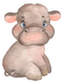 Watercolor Drawing Of A Cute Little Hippo Sticker