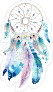 Watercolor Dream Catcher and Feathers Sticker