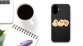 Watercolor Easter Chickens Sticker on a Phone (New) example