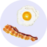 Watercolor Eggs And Bacon For Breakfast Sticker