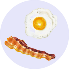 Watercolor Eggs And Bacon For Breakfast Sticker