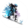 Watercolor Female Snowboarder Sticker