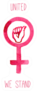 Watercolor Feminism Symbol, United We Stand Sticker