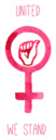 Watercolor Feminism Symbol, United We Stand Sticker