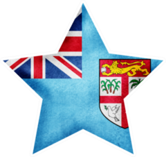 Watercolor Fiji Flag Star Sticker