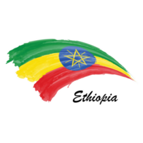 Watercolor Flag Ethiopia Sticker